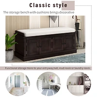 Streamdale Multi-Functional Storage Bench with Shelves and Cushion