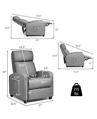 Recliner Sofa Wingback Chair with Massage Function