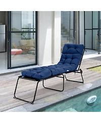 Slickblue Outdoor Lounge Chaise Cushion with String Ties for Garden Poolside