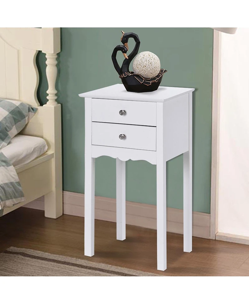 Slickblue Side Table End Accent Table with 2 Drawers