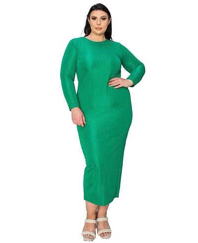 L I V D Plus Kylo Textured Bodycon Dress