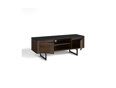 Slickblue Wooden Tv Stand with 2-Door Storage Cabinets for for TVs up to 55 Inch