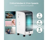 Slickblue 110V Portable Cooling Evaporative Fan with 3-Speed and 8H Timer Function