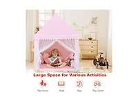 Slickblue Kids Play Tent Large Playhouse Children Play Castle Fairy Tent Gift with Mat