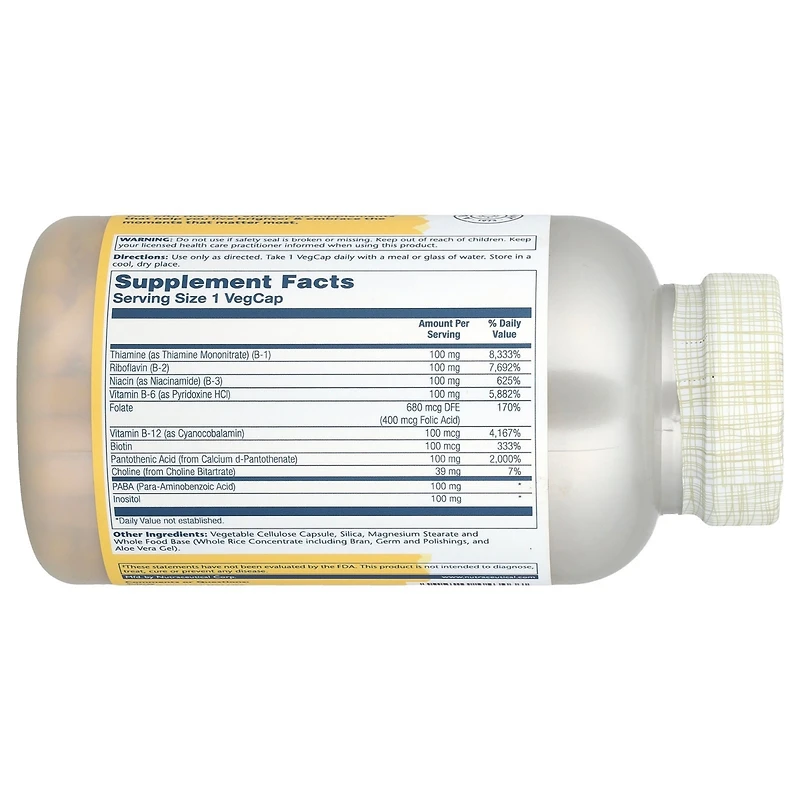 Solaray Vitamin B-Complex 100 - 250 VegCaps
