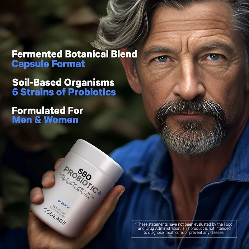 Codeage Sbo Probiotics, Billion CFUs Per Serving, Multi Strain Soil Based Organisms Blend and Organic Fermented Botanical Blend, Shelf-Stable