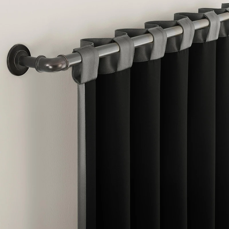 Aria Magnetic Closure Theater Grade 100% Blackout Back Tab Curtain Panel Pair