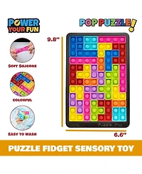 Power Your Fun Pop Puzzle Popper Fidget Game - Black