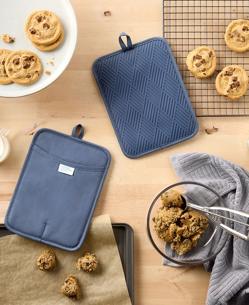 Town & Country Living Basics Silicone Basketweave Pot Holders, Set of 2