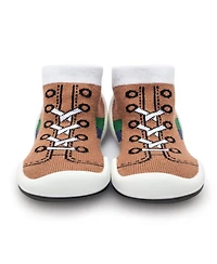 Komuello Infant Boys Breathable Washable Non-Slip Sock Shoes Runner - Brown