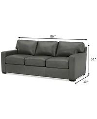 Radley 86" Leather Sofa, Created for Macy's