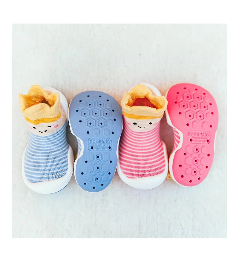 Komuello Infant Girl Breathable Washable Non-Slip Sock Shoes Crown Princess