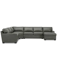 Radley 148" 5-Pc. Leather Wedge Modular Chase Sectional, Created for Macy's