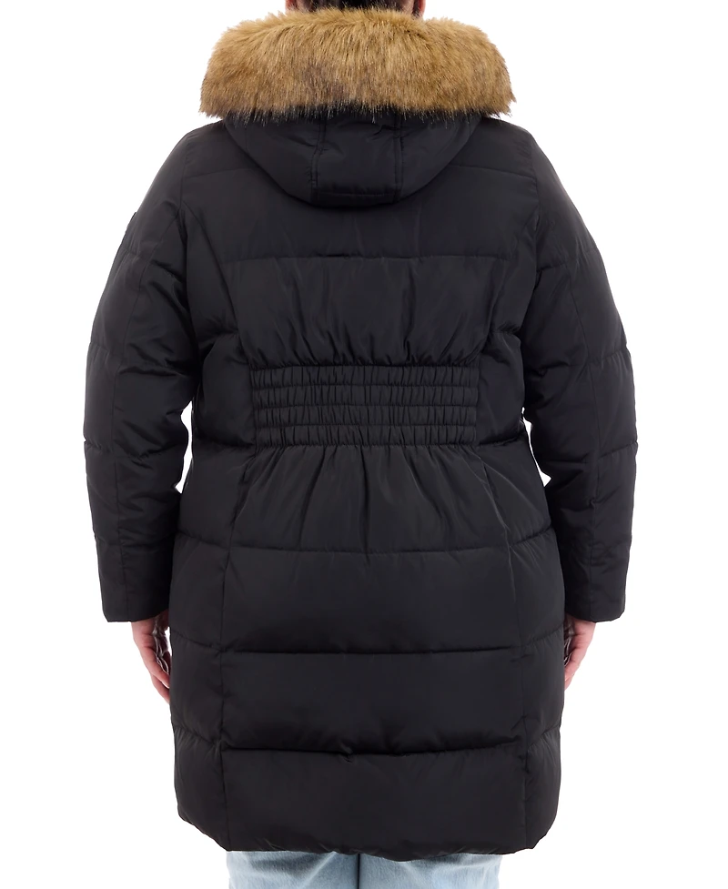 Michael Kors Plus Faux-Fur-Trim Hooded Puffer Coat, Created for Macy's