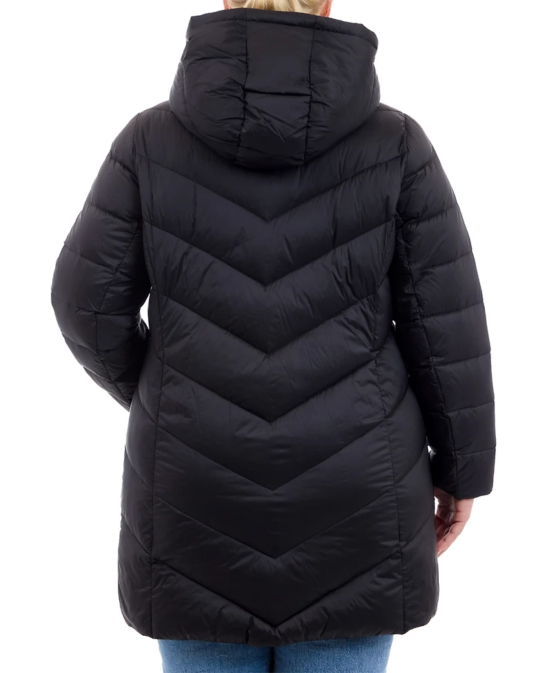 Michael Michael Kors Plus Size Hooded Packable Down Puffer Coat, Created for Macy's
