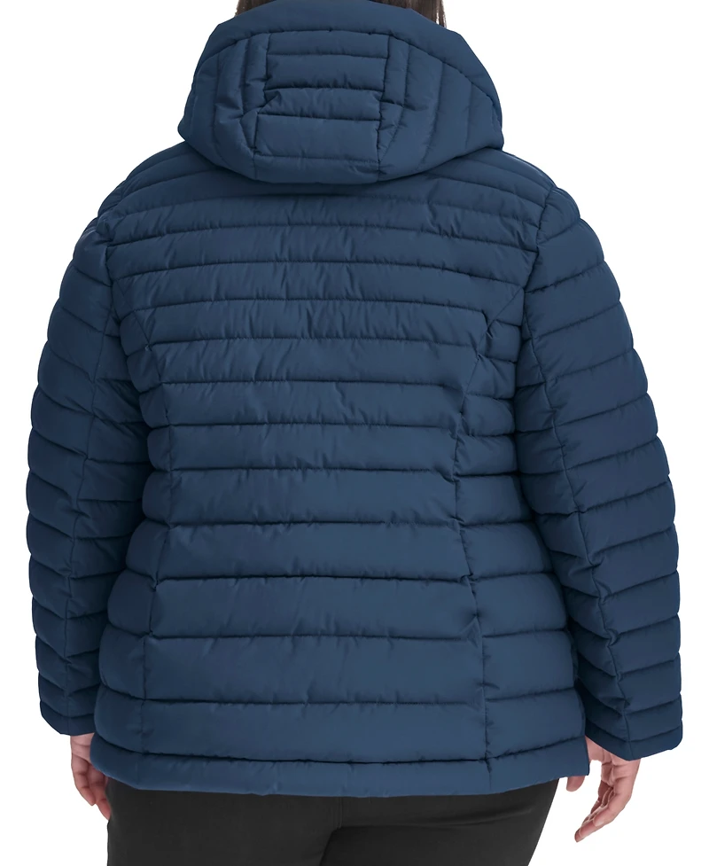 Tommy Hilfiger Plus Hooded Packable Puffer Coat, Created for Macy's