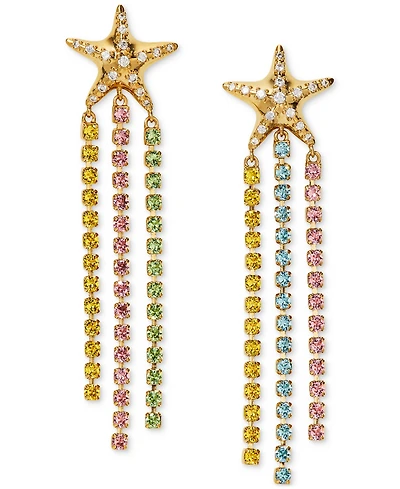 Ajoa by Nadri 18k Gold-Plated Multicolor Cubic Zirconia Starfish Statement Earrings
