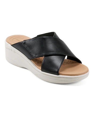 Easy Spirit Women's Bindie Crisscross Lightweight Wedge Sandals