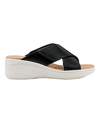 Easy Spirit Women's Bindie Crisscross Lightweight Wedge Sandals