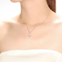 Sterling Silver with Clear Cubic Zirconia in Pear Shaped Pendant