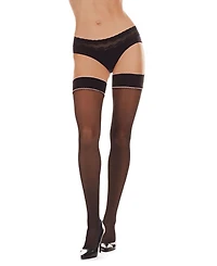 MeMoi Women's Pretty Pink Backseam Sheer 20 Denier Thigh High
