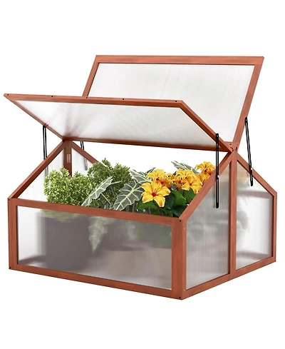 Double Box Garden Wooden Greenhouse