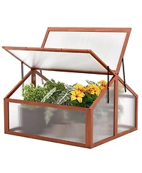 Double Box Garden Wooden Greenhouse