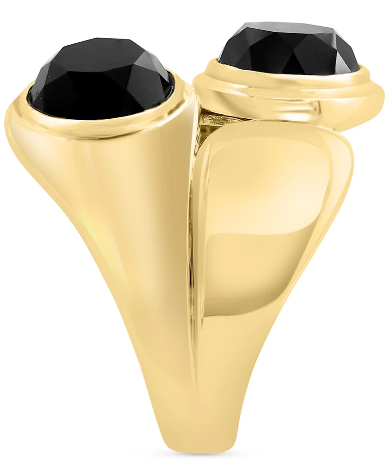 Effy Onyx Circle Polished Statement Ring in Gold-Plated Sterling Silver