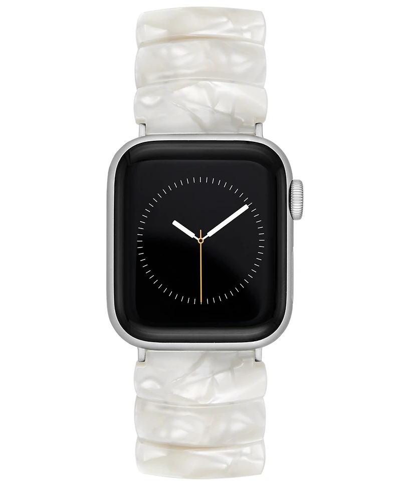Anne Klein Women's Ivory Marbled Acetate Expansion Bracelet designed for Apple Watch 42mm (Series 10) & 38/40/41mm