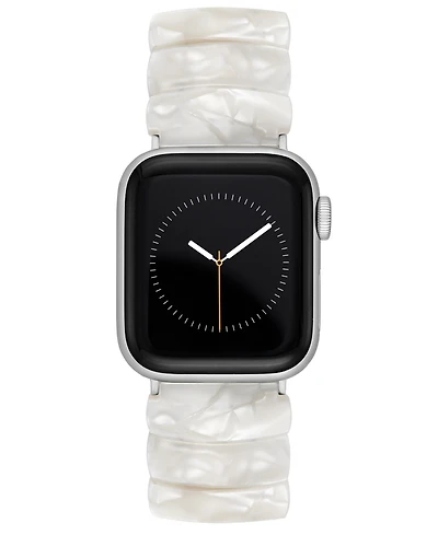 Anne Klein Women's Ivory Marbled Acetate Expansion Bracelet designed for Apple Watch 42mm (Series 10) & 38/40/41mm