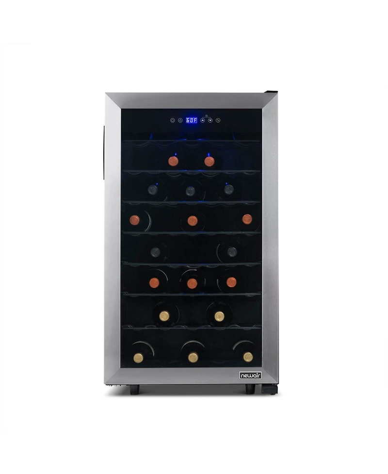 Newair 20” Wine Refrigerator – 50 Bottle Wine Cooler, Single Zone Freestanding Wine Fridge in Stainless Steel, Wine Chiller with Adjusta