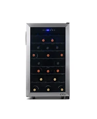 Newair 20” Wine Refrigerator – 50 Bottle Wine Cooler, Single Zone Freestanding Wine Fridge in Stainless Steel, Wine Chiller with Adjusta