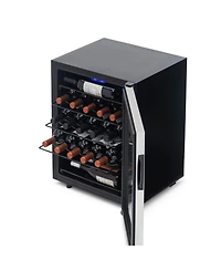 Newair Freestanding 23 Bottle Compressor Wine Fridge in Stainless Steel, Adjustable Racks and Exterior Digital Thermostat