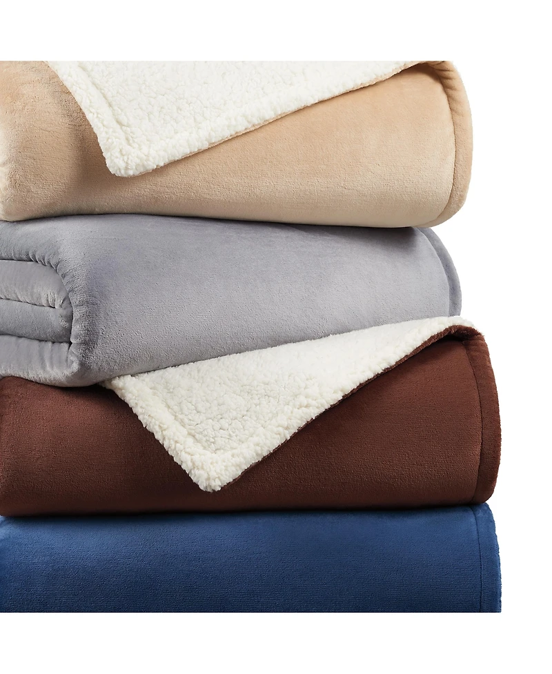 Host & Home Plush Sherpa Throw, Versatile 2-Sided Throw Blanket, 200GSM Mink Velvet Face, 250GSM Reverse, 4 Color Options