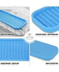 Silicone Sponge Holder for Kitchen Sink - Flexible Multipurpose Kitchen Soap Tray Sponge Organizer