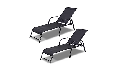 Slickblue Set of 2 Patio Adjustable Recliner Lounge Chairs