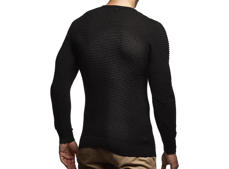 Leif Nelson Men's Sweater Pullover Hoodie Basic Crew Neck Sweatshirt Longsleeve Slim Fit