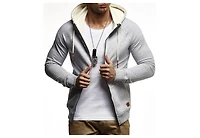 Leif Nelson Men's Full Zipped Slim Fit Sweatshirt Long Sleeve Hoodie Jacket Sweater Ln-8124 M - Size Black