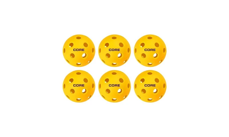 Core Pickleball Yellow Indoor 26 Hole Pickleballs