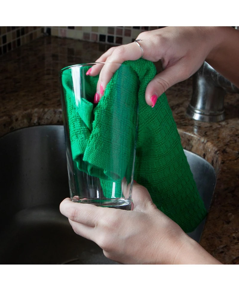 Sloppy Chef Set of 2 Kitchen Towels, "Luck" Designs to Choose From, One Embroidered Towel with Design and Matching Solid Color Towel, 16 x 26 in.,
