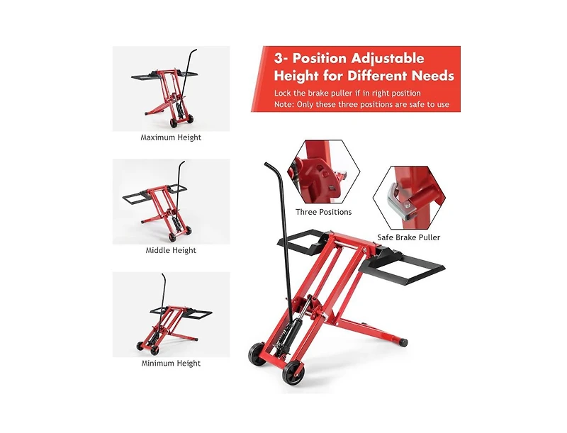 Slickblue Hydraulic Lawnmower Lift Jack for Tractors and Zero Turn Riding Lawn Mowers