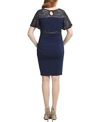 kimi + kai Maternity Lace Accent Midi Dress