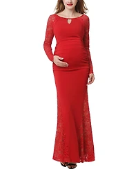 kimi + kai Maternity Lace Trim Mermaid Maxi Dress