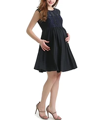 kimi + kai Maternity Lara Lace Trim Dress