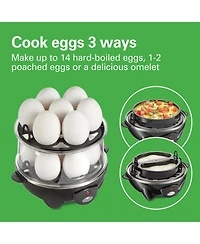 Hamilton Beach 3-in-1 Egg Cooker with 14 Egg Capacity - 25508G
