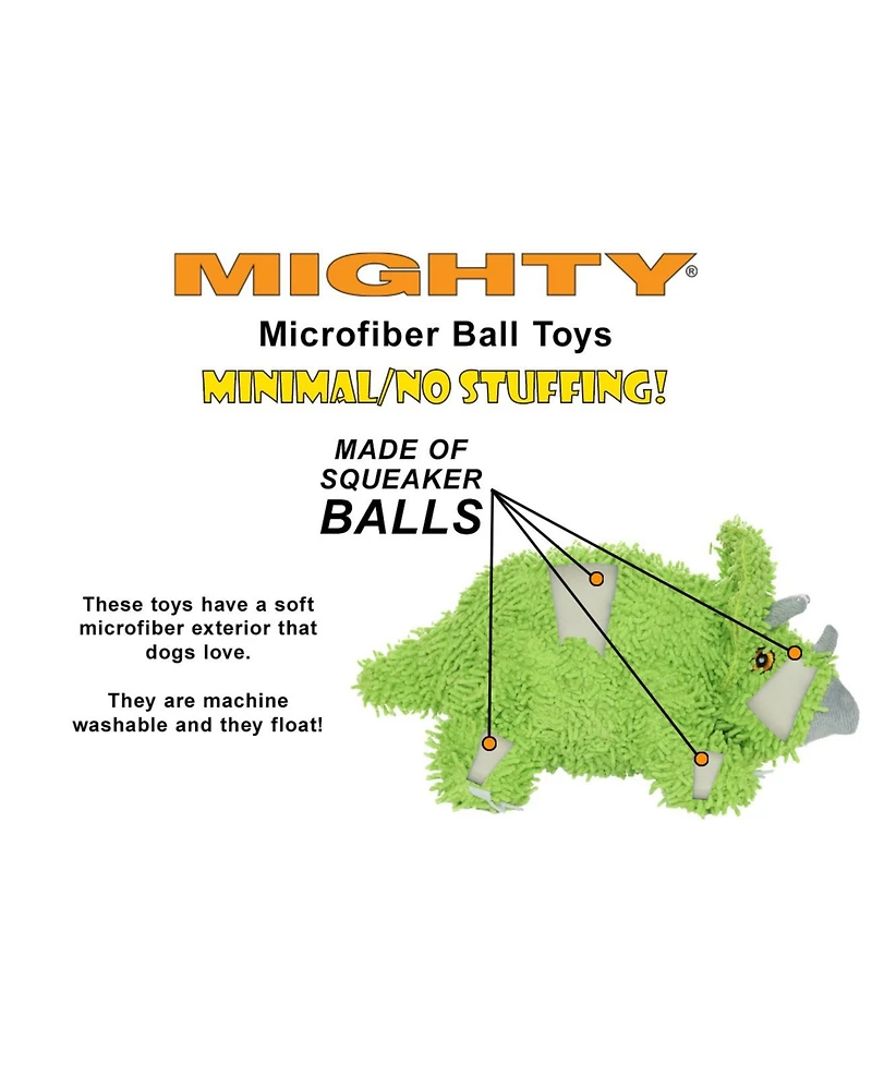 Mighty Microfiber Ball Med Pumpkin Man, Durable Squeaky Halloween Dog Toy