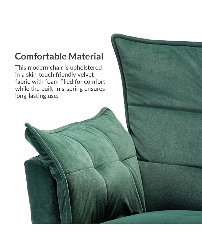 Velvet Accent Chair with Gold Legs for Living Room Bedroom