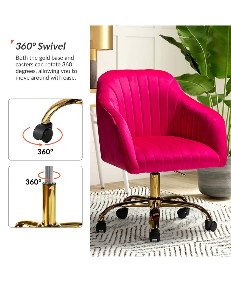 Velvet Home Office Desk Chair Height Adjustable