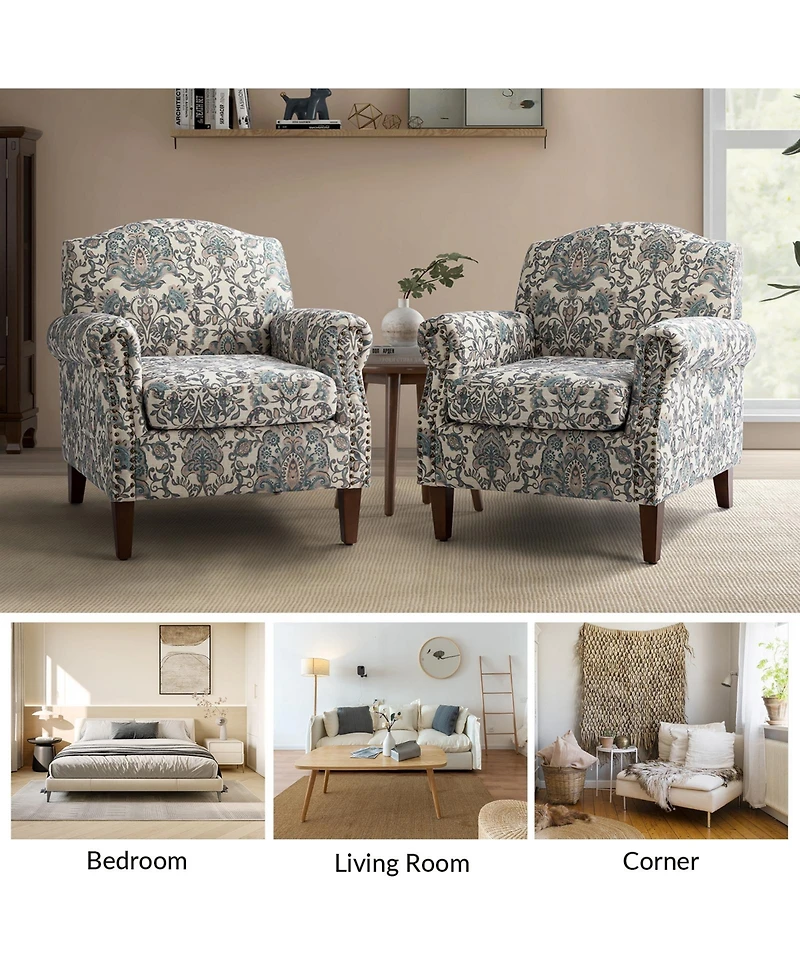 Gianluca Traditional Armchair with Nailhead Trims