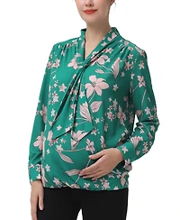 kimi + kai Maternity Tie Neck Nursing Blouse